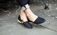 NOIR RAFFIA D'ORSAY SHOE