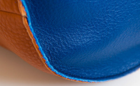 INDIGO COLOR-BLOCK DRAWSTRING BAG