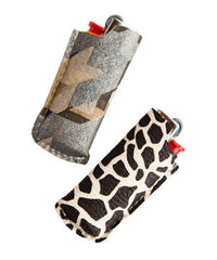 QBERT AND GIRAFFE LEATHER LIGHTER COVER SET