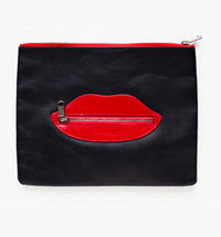 LEATHER LIPS CLUTCH