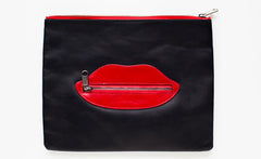 LEATHER LIPS CLUTCH