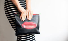 LEATHER LIPS CLUTCH