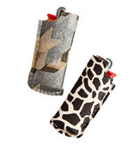 QBERT AND GIRAFFE LEATHER LIGHTER COVER SET