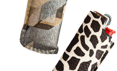 QBERT AND GIRAFFE LEATHER LIGHTER COVER SET
