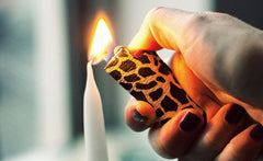 QBERT AND GIRAFFE LEATHER LIGHTER COVER SET