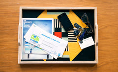 LIND TRAY AND COASTER SET