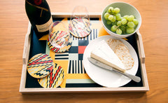 LIND TRAY AND COASTER SET