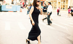 SCOOP-NECK SWEATER MAXI