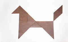 METALLIC LEATHER TANGRAM COASTERS