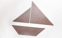 METALLIC LEATHER TANGRAM COASTERS