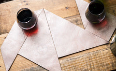METALLIC LEATHER TANGRAM COASTERS