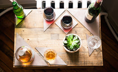 METALLIC LEATHER TANGRAM COASTERS