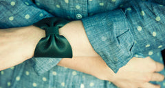 NIGHT SHADE LEATHER BOW CUFF