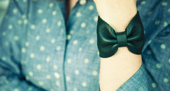 NIGHT SHADE LEATHER BOW CUFF
