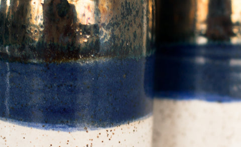 INDIGO CHROME BOTTLE VASE