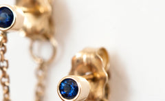 SAPPHIRE CHAINED TO MY HEART EARRINGS
