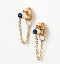 SAPPHIRE CHAINED TO MY HEART EARRINGS