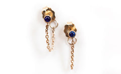 SAPPHIRE CHAINED TO MY HEART EARRINGS