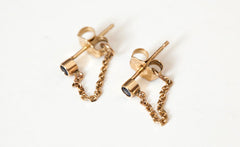 SAPPHIRE CHAINED TO MY HEART EARRINGS