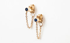 SAPPHIRE CHAINED TO MY HEART EARRINGS