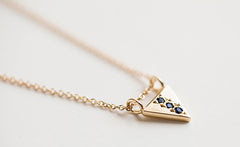 SAPPHIRE LUCKY NUMBER 3 NECKLACE