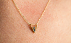 SAPPHIRE LUCKY NUMBER 3 NECKLACE