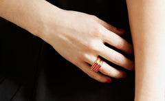 SCARLET CROSS RING