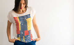 TRICOLOR BROKEN STRIPE TEE