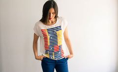 TRICOLOR BROKEN STRIPE TEE