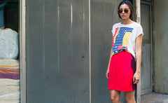 TRICOLOR BROKEN STRIPE TEE