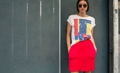 TRICOLOR BROKEN STRIPE TEE