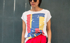 TRICOLOR BROKEN STRIPE TEE