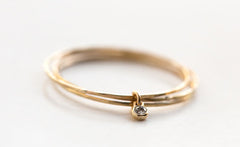 YELLOW GOLD THREE WHISPERS DIAMOND RING
