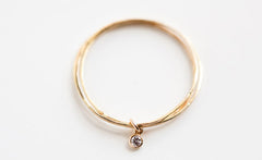 YELLOW GOLD THREE WHISPERS DIAMOND RING