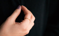 YELLOW GOLD THREE WHISPERS DIAMOND RING