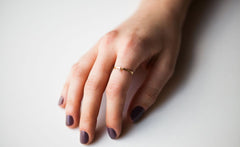 YELLOW GOLD THREE WHISPERS DIAMOND RING