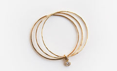 YELLOW GOLD THREE WHISPERS DIAMOND RING