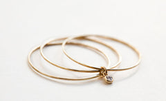 YELLOW GOLD THREE WHISPERS DIAMOND RING